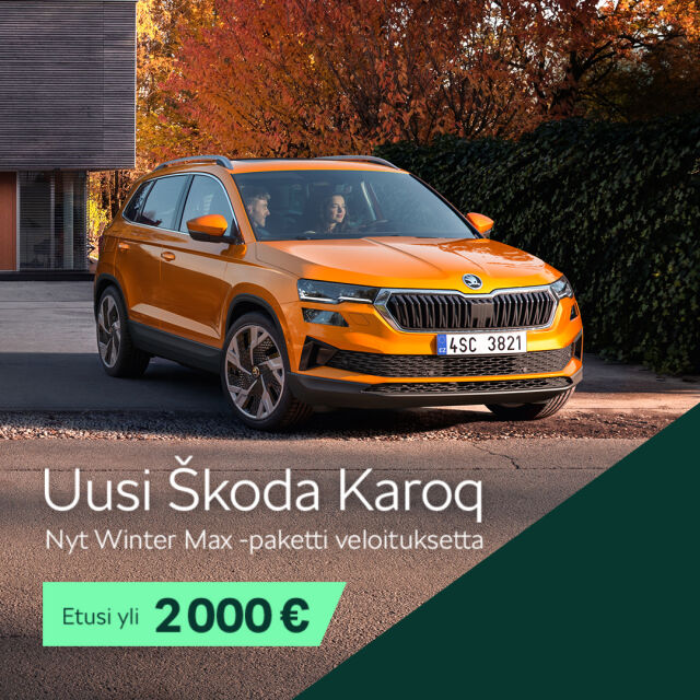 Škoda Karoq -mallistoon Winter Max -paketti veloituksetta